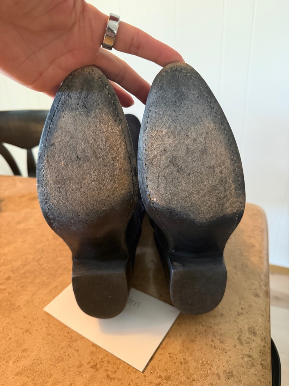 Lucchese Edie Navy Suede cowboy boots - Picture 7 of 7